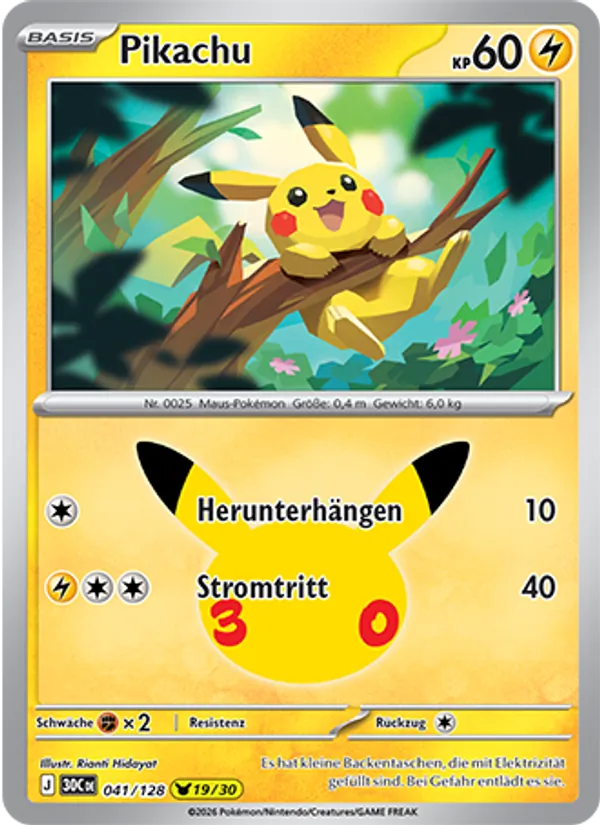 Pikachu (30th Celebration #041/128)