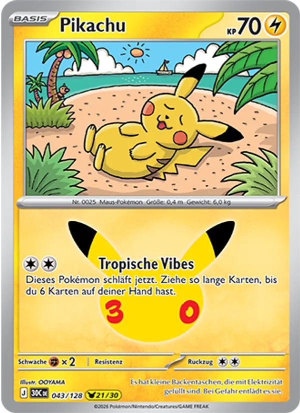 Pikachu (30th Celebration #043/128)