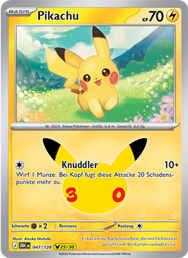 Pikachu (30th Celebration #047/128)