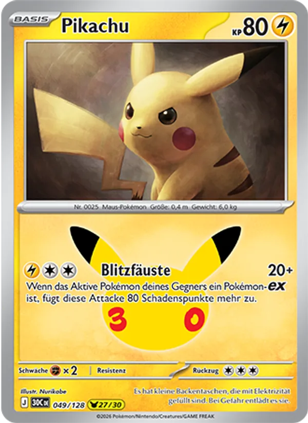 Pikachu (30th Celebration #049/128)