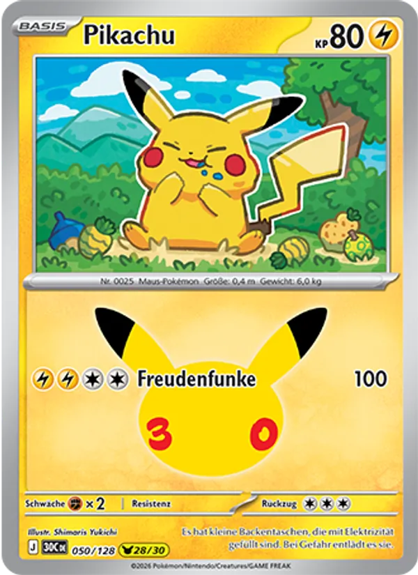 Pikachu (30th Celebration #050/128)