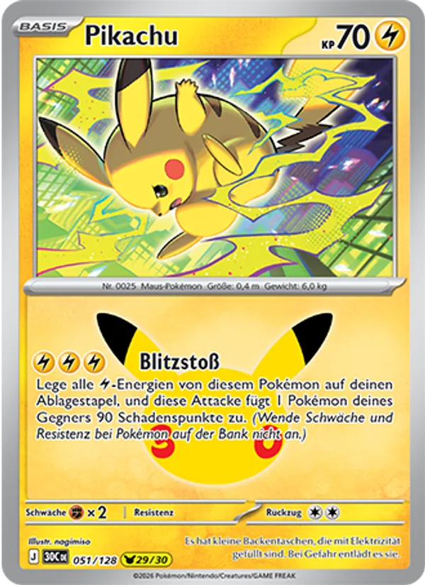 Pikachu (30th Celebration #051/128)