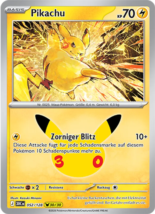 Pikachu (30th Celebration #052/128)