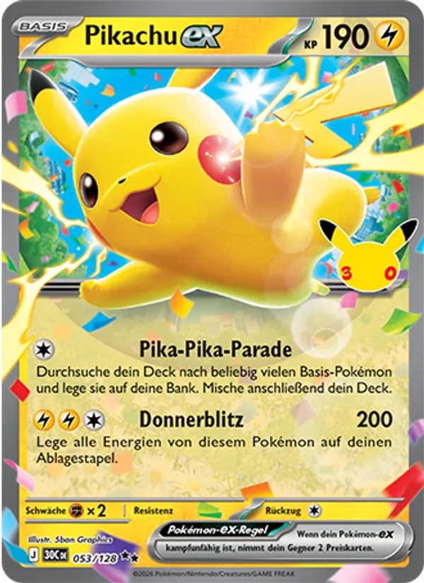 Pikachu-ex (30 Jahre #053/128)