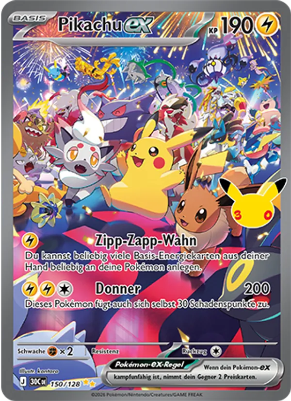 Pikachu-ex (30 Jahre #150/128)