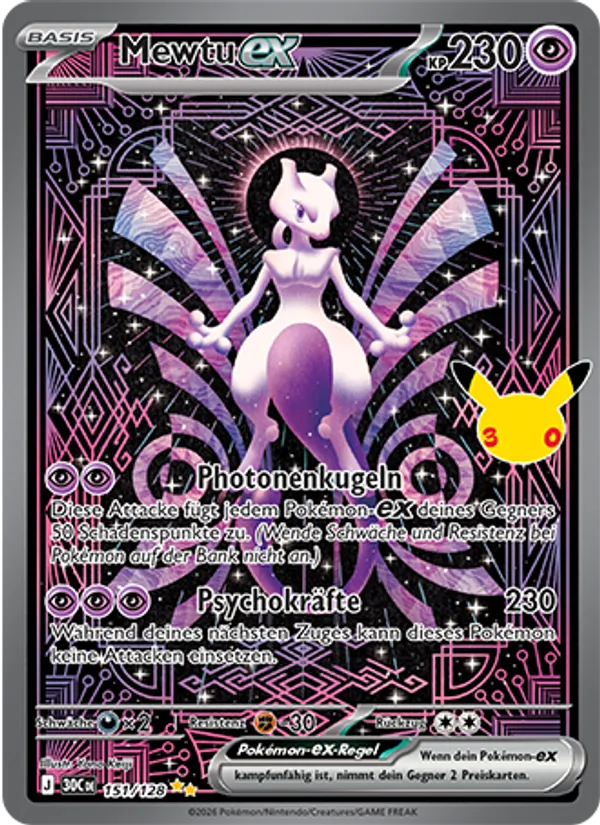 Mewtu-ex (30th Celebration #151/128)