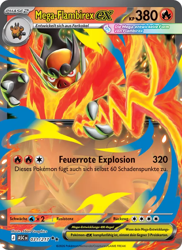 Mega-Flambirex-ex (Erhabene Helden #031/217)