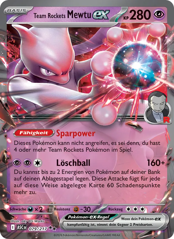 Team Rockets Mewtu-ex (Ascended Heroes #079/217)