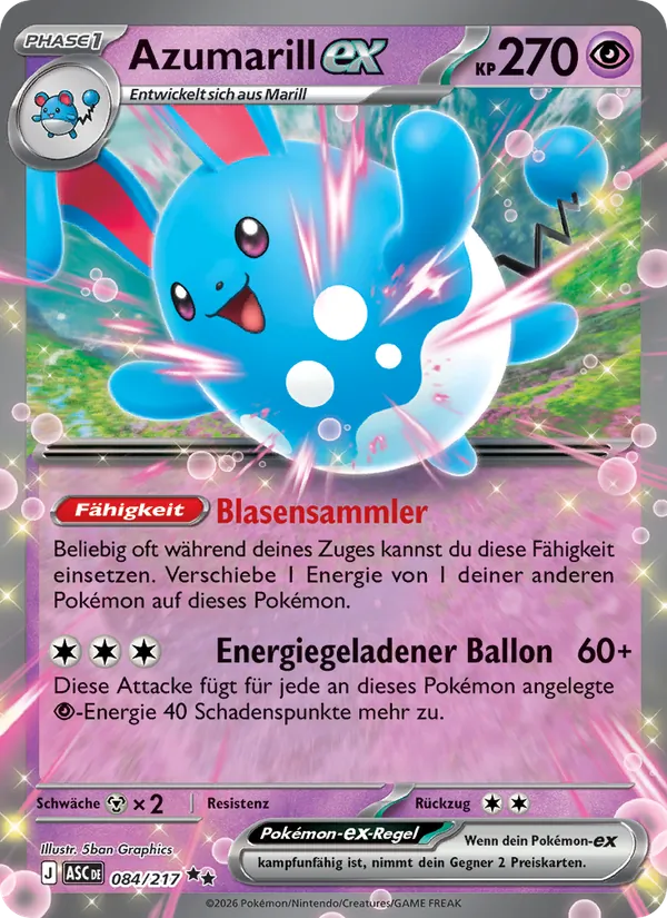 Azumarill-ex (Erhabene Helden #084/217)