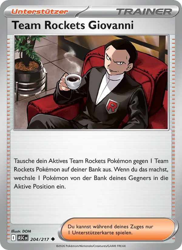 Team Rockets Giovanni (Erhabene Helden #204/217)