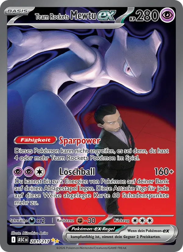 Team Rockets Mewtu-ex (Ascended Heroes #281/217)