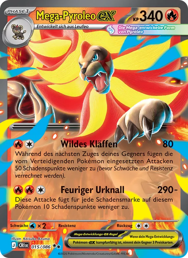 Mega-Pyroleo-ex (Wachsendes Chaos #015/86)