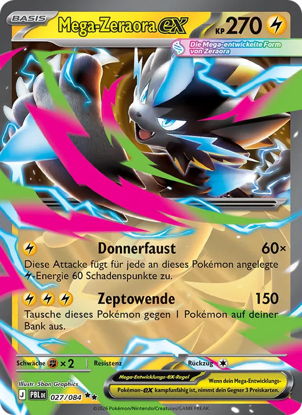 Mega-Zeraora-ex (Dunkelnacht #027/84)