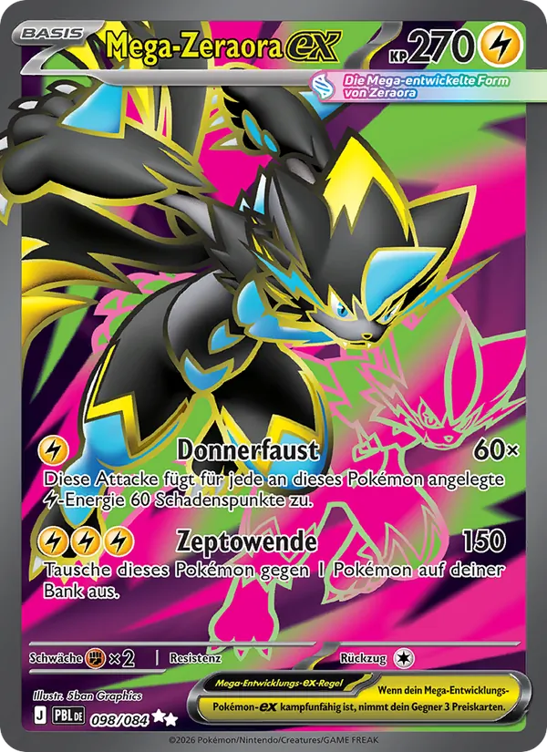 Mega-Zeraora-ex (Dunkelnacht #098/84)