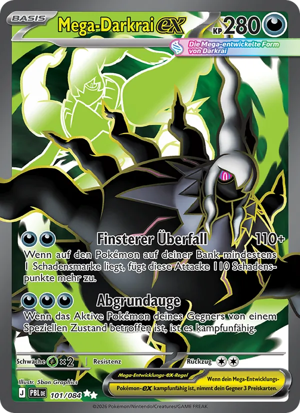 Mega-Darkrai-ex (Dunkelnacht #101/84)