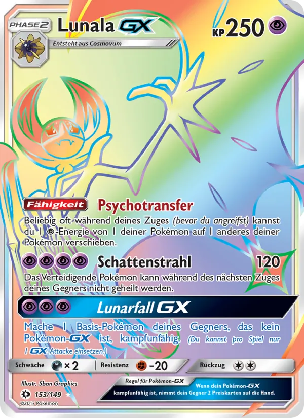 Lunala GX (Sun & Moon #153/149)