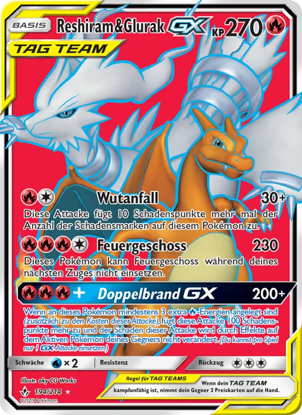 Reshiram & Glurak GX (Kräfte im Einklang #194/214)