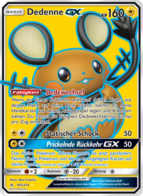 Dedenne GX (Unbroken Bonds #195/214)