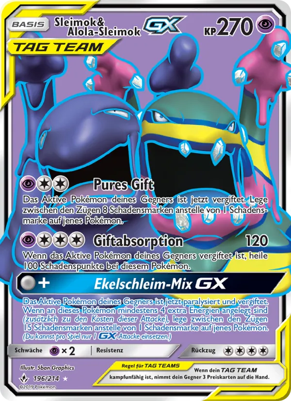 Sleimok & Alola-Sleimok GX (Unbroken Bonds #196/214)