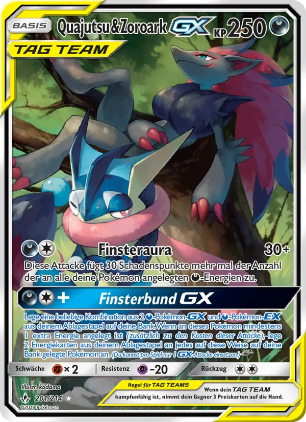 Quajutsu & Zoroark GX (Kräfte im Einklang #201/214)