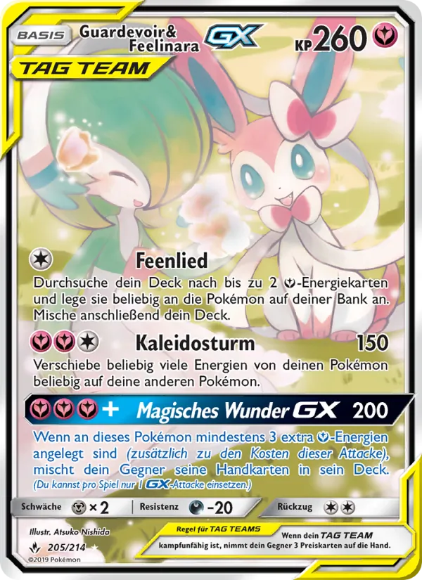 Guardevoir & Feelinara GX (Unbroken Bonds #205/214)