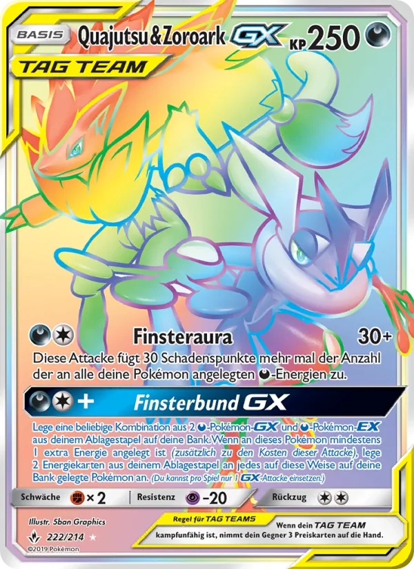 Quajutsu & Zoroark GX (Unbroken Bonds #222/214)