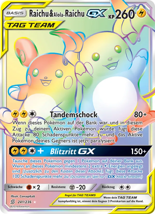 Raichu & Alola-Raichu GX (Bund der Gleichgesinnten #241/236)