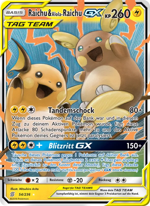 Raichu & Alola-Raichu GX (Unified Minds #54/236)