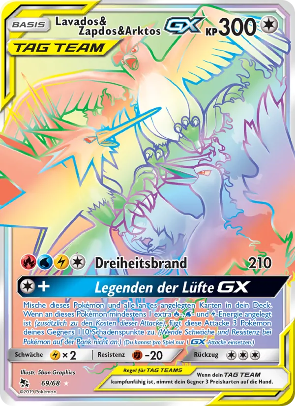 Lavados & Zapdos & Arktos-GX (Hidden Fates #69/68)