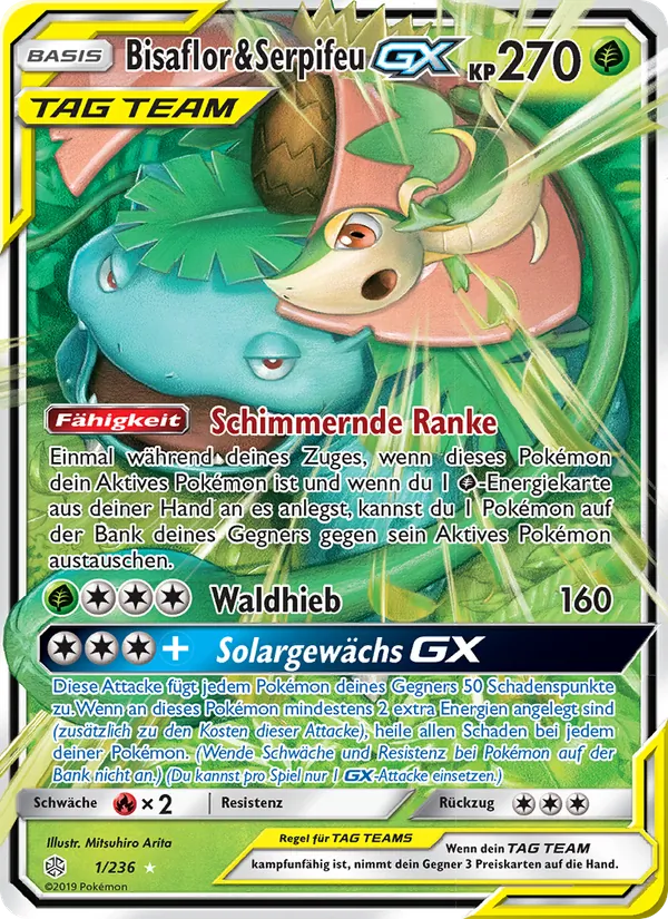 Bisaflor & Serpifeu GX (Welten im Wandel #1/236)