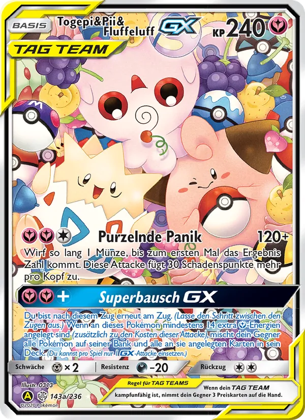 Togepi & Pii & Fluffeluff GX (Welten im Wandel #143/236)
