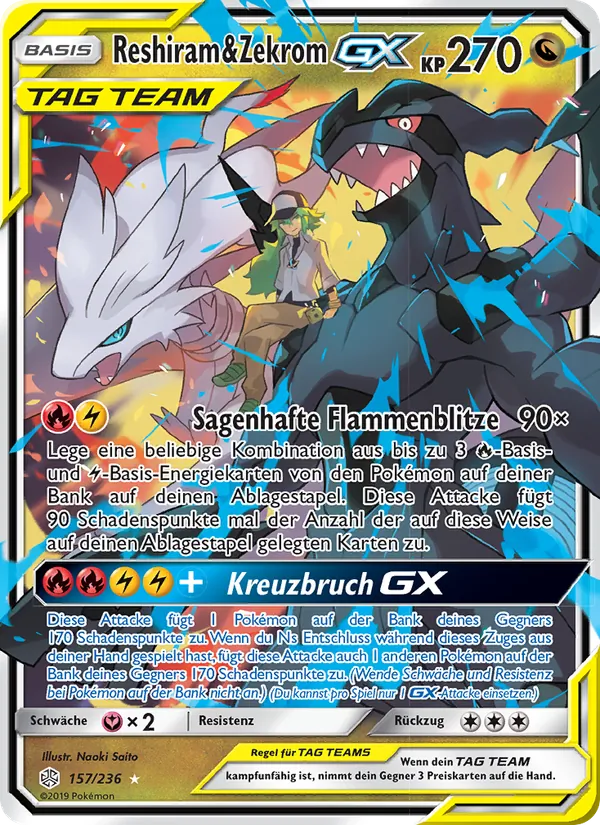 Reshiram & Zekrom GX (Welten im Wandel #157/236)