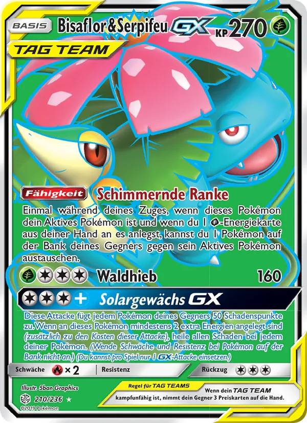 Bisaflor & Serpifeu GX (Cosmic Eclipse #210/236)