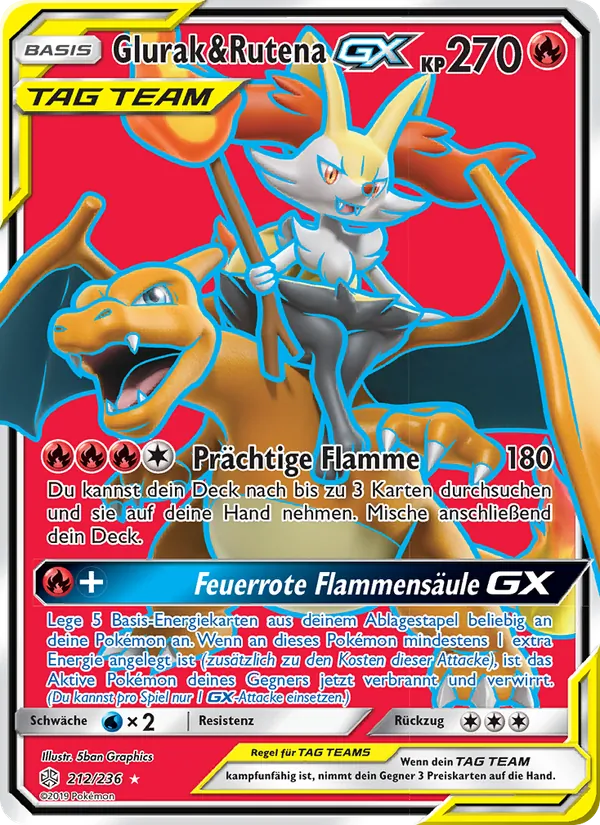 Glurak & Rutena GX (Cosmic Eclipse #212/236)