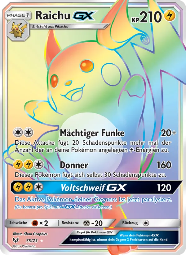 Raichu GX (Schimmernde Legenden #75/73)