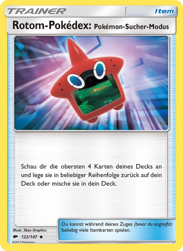 Rotom-Pokédex: Pokémon-Sucher-Modus (Burning Shadows #122/147)
