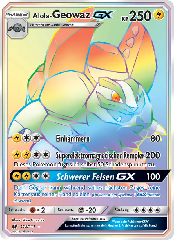 Alola-Geowaz GX (Crimson Invasion #113/111)