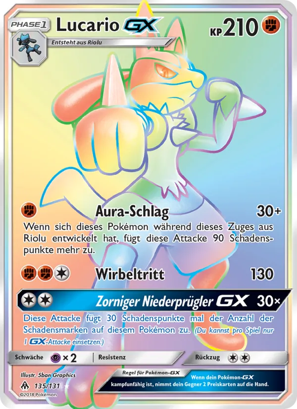 Lucario GX (Forbidden Light #135/131)