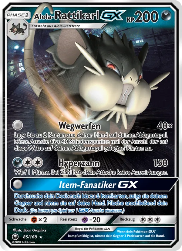 Alola-Rattikarl GX (Celestial Storm #85/168)