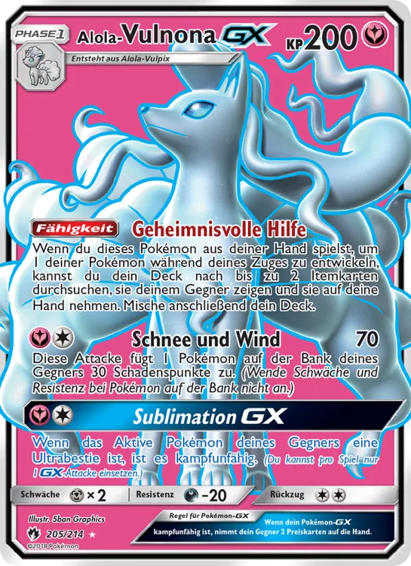 Alola Vulnona GX (Lost Thunder #205/214)