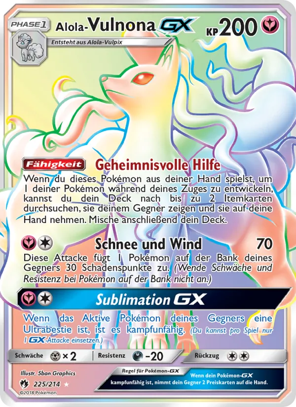 Alola Vulnona GX (Lost Thunder #225/214)