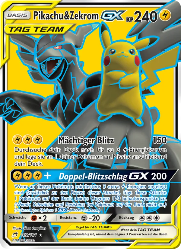 Pikachu & Zekrom GX (Teams Sind Trumpf #162/181)