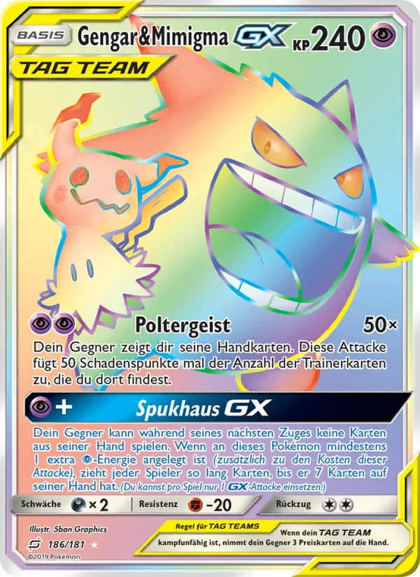Gengar & Mimigma GX (Team Up #186/181)