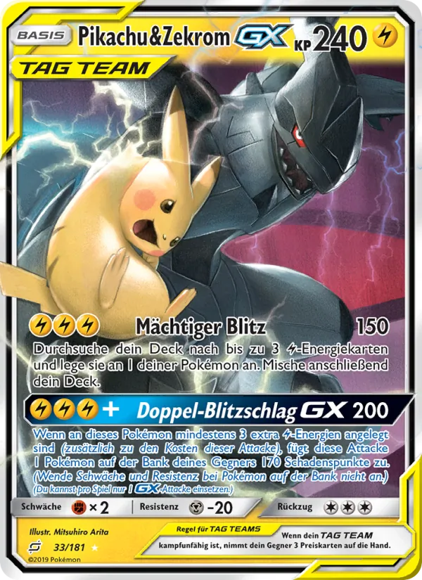 Pikachu & Zekrom GX (Team Up #33/181)