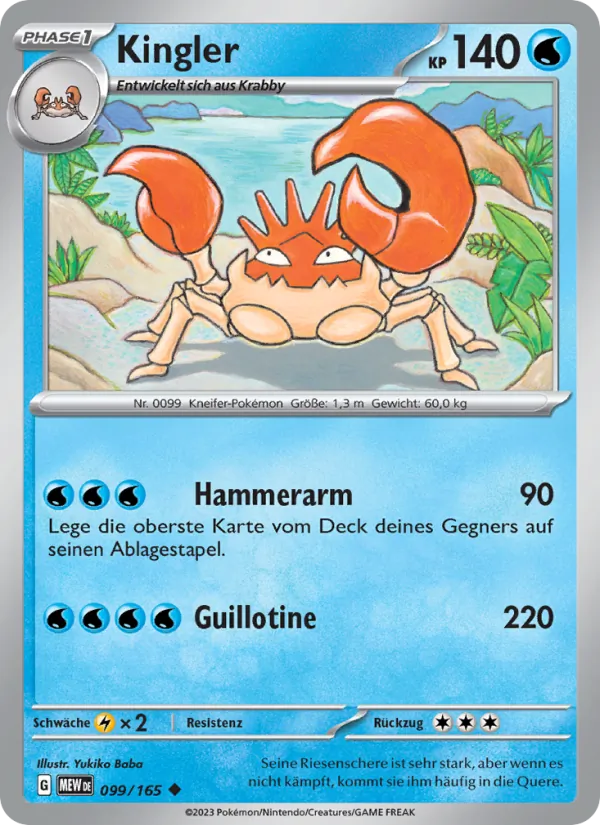 Kingler (151 #099/165)