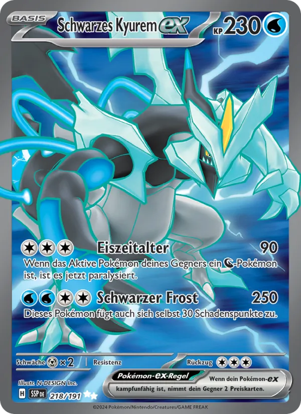 Schwarzes Kyurem-ex (Stürmische Funken #218/191)