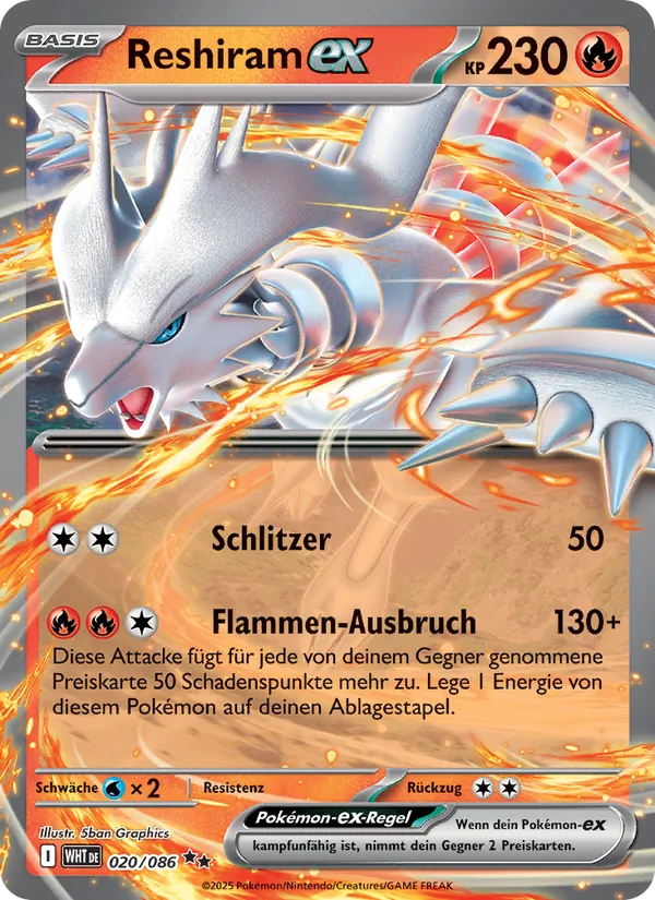 Reshiram-ex (Weiße Flammen #020/86)