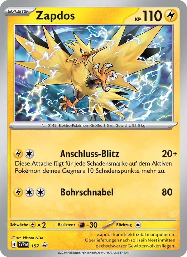 Zapdos (SVP Black Star Promos #157/225)