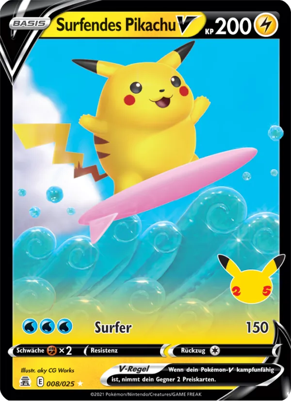 Surfendes Pikachu V (Celebrations #8/25)