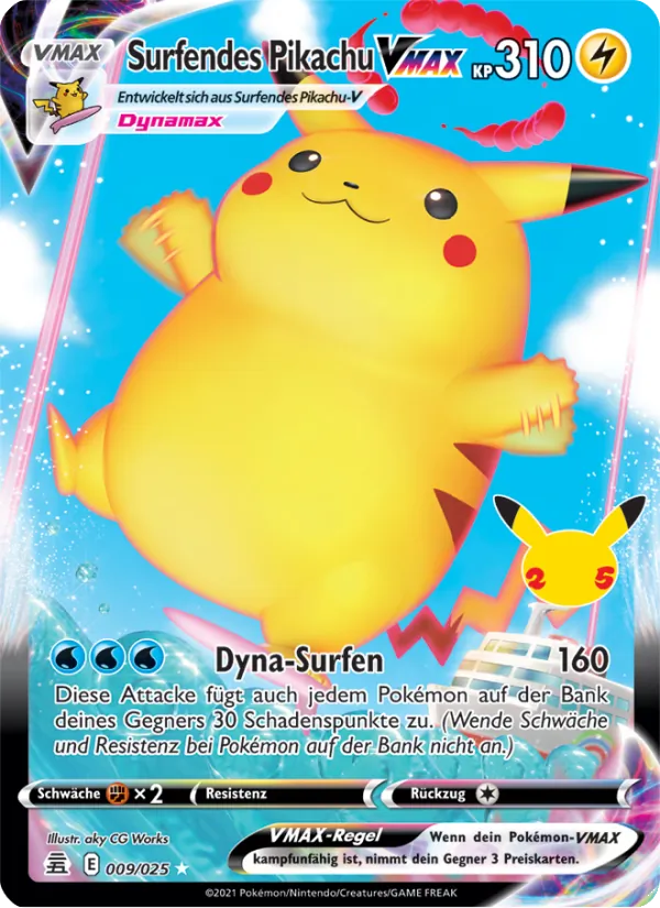 Surfendes Pikachu VMAX (Celebrations #9/25)